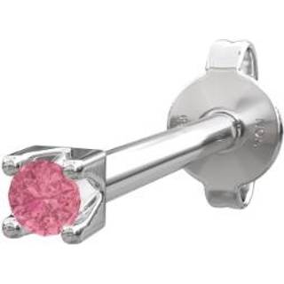 Piercing smykke - PIERCE52 ørestik i sølv m  pink topaz