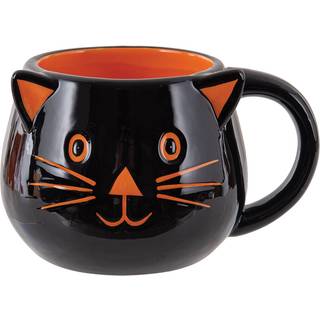 Schwarze Halloween Katzen Tasse