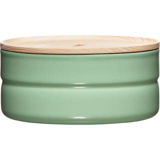 Riess Kitchen Management Vorratsdose 0,615 L Slow Green - Emaille mit Eschenholzdeckel - Grün