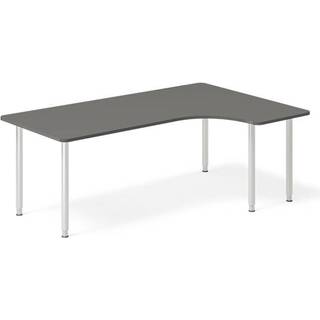 Skrivebord DNA, Antracit 2000x1200 mm Højre I-ben/Alugrå