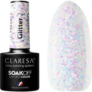 Claresa SoakOff UV/LED Color Glitter Gel neglelak Skygge 2 5 g - 5 g