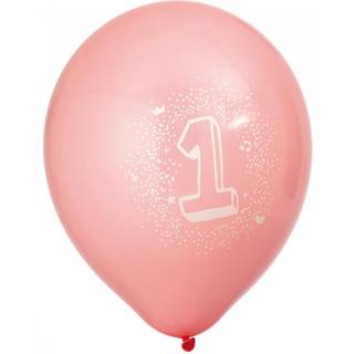 1 års fødselsdag balloner 6 stk. - Pige