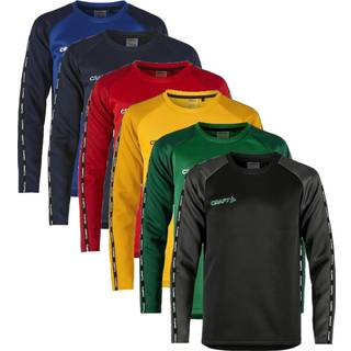 Craft 1912736 squad 2.0 crewneck jr Børn / Træningstrøje / Sportstrøje / Trøje Black/Granite 110/116