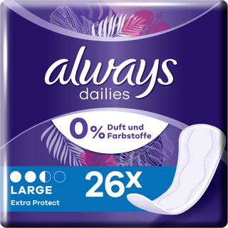 Always Daily Protect Long Panty Liners 0% Fragrances & Dye