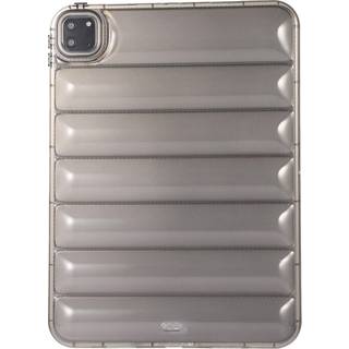 iPad Pro 11" ( 2022 / 2021 / 2020 / 2018) Fleksibelt Plastik Cover - Riller - Gennemsigtig / Grå