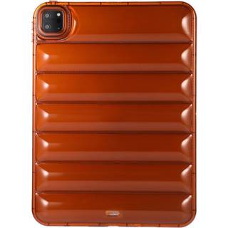 iPad Pro 11" (2022 / 2021 / 2020 / 2018) Fleksibelt Plastik Bagside Cover - Riller - Gennemsigtig / Brun