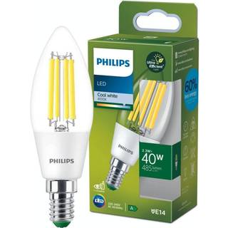 Philips LED pære E14 2,3W 4000K, klart glas ➞ På lager - klar til levering