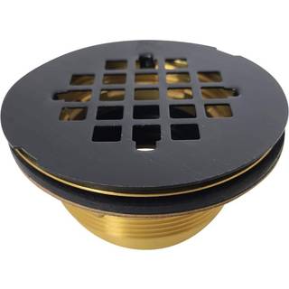 WestBrass D206B-12a 2 """" No-Caulk Brass Compression Shower Drain med 4-1/4 """" Rundt gitterafdækning 1-pakke olie gnidet bronze