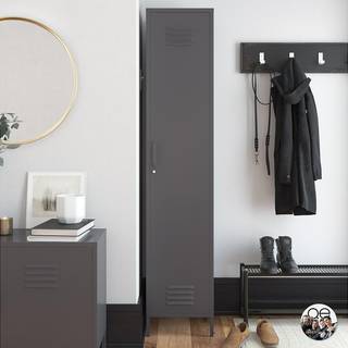 Skab med 1 låge i Metal Graphite Grey