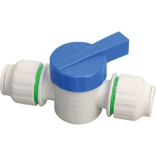 Afbrydningsventil Whale Shut-off Valve, plast, Whale Quick Connect 15 mm (WS15), hvid, blå