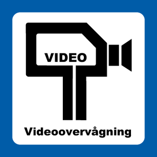 Videoovervågning piktogram skilt med tekst, plast