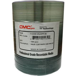 CMC Pro Taiyo Yuden Valueline 16x 4,7 GB hvid inkjet-hub Udskrivbar DVD-R 100-disc tape wrap