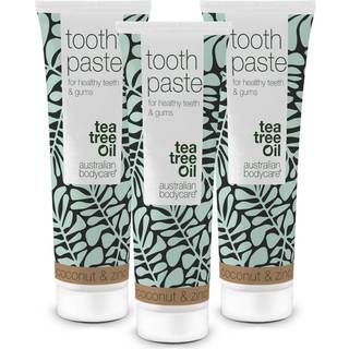 3 stk. Tea Tree Oil Tandpasta Kokos & Zink  â Til daglig pleje ved paradentose, svamp og tandkødsbetændelse - 3 stk.