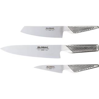 Global G-257 Messer-Set 3-teilig - Cromova 18 Stahl - Silber