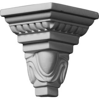 Ekena Millwork MOC03X04ed uden for hjørneformning (matcher støbning MLD04X03X05ed) 3 1/4 """" P x 4 1/2 """" H Primed