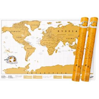 Verdenskort som skrabes - SCRATCH MAP, 2 stk