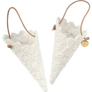 Mette Ditmer Lace julekræmmerhus 2-pak Offwhite