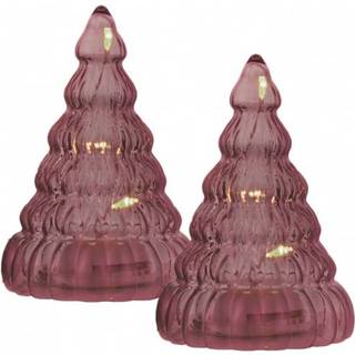 Lucy Træ 2stk sæt Bordeaux H9 cm 2x3LED