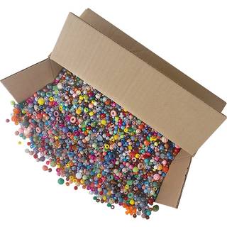 Beadery Bonanza 5lb af blandede h?ndv?rksperlerst?rrelser plastik runde flerfarvet