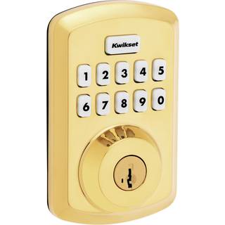 Kwikset 9250TRS-L03S overgangsevne Powerbolt 2 Elektronisk smartcode deadbolt smartkey med RCAL Latch og RCS Strike Lifetime Brass Finish