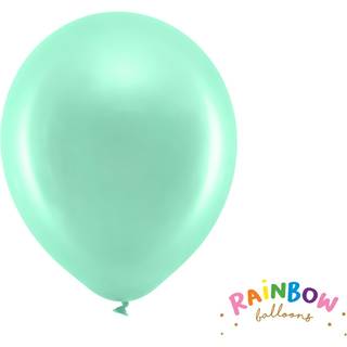 10 stk. Perle Latex Balloner mintgrøn 9" – Perfekte til fest og heliumbrug