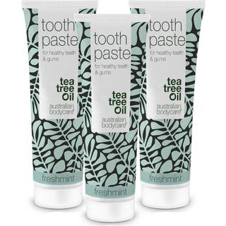 3 stk. Tea Tree Oil Tandpasta Freshmint â Til daglig pleje ved paradentose, svamp og tandkødsbetændelse - 3 stk.