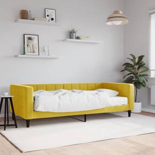 Daybed Velour Gul - med madras / 90 x 200 cm