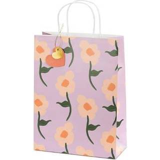 1 stk Blomster gavepose med hank 10x24x32cm