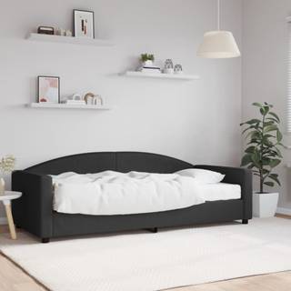 Daybed Stof Sort - med madras / 90 x 200 cm