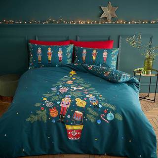 Catherine Lansfield Catherine Lansfield Green Christmas Nutcracker Reversible Duvet Cover Set