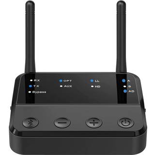 NÖRDIC Bluetooth 5.2 trådløs sender dual link modtager DAC Qualcomm aptXLL aptX HD 3,5 mm AUX RCA optisk