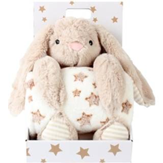 CarloBaby Fleecetæppe Beige Stjerne & Kanin