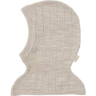 Copenhagen Colors Rib Knitted Balaclava In Merino Wool  Pale Cream Melange 44/46 cm  Creme  44/46 cm  Unisex