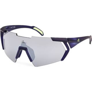 Adidas Sport Mand SP0064 CMPT AERO 92C Solbriller Plast Blå Grå Maske Normal Spejl
