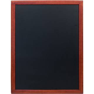 Securit kridttavle 67x87cm vejrbestandig med mahogni ramme