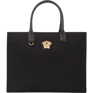 Versace La Medusa cotton canvas tote bag - black - One Size