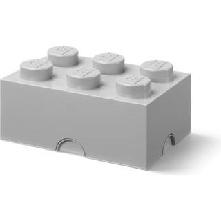 Room Copenhagen Lego® Brick Opbevaringskasse 6 Knopper - Småopbevaring børn Plast Grå - 40000805