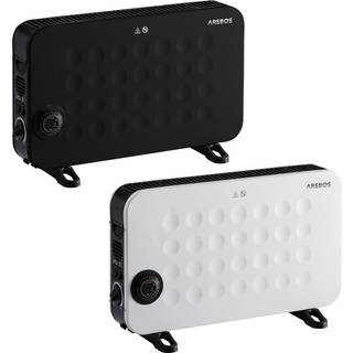 Arebos® Elektrisk konvektor 2000W, turboblæser, termostat, frostovervågning - sort