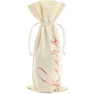 5 stk. Rosenguld Cheers vinposer i bomuld, 15.5x36cm, genbrugelige og elegante