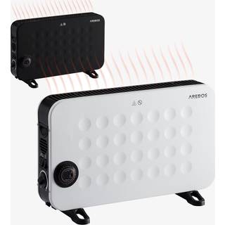 Arebos® Elektrisk konvektor 2000W, turboblæser, termostat, frostovervågning - hvid