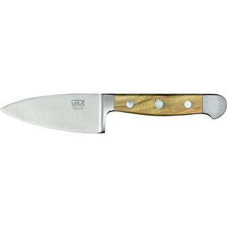 Güde Alpha Olive Hartkäsemesser 10 cm - CVM-Messerstahl - Griffschalen Olivenholz - Braun,Silber
