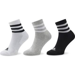3-Stripes Cushioned Sportswear Low-Cut sokker, 3 par - Medium Grey Heather / White / Black - 46-48