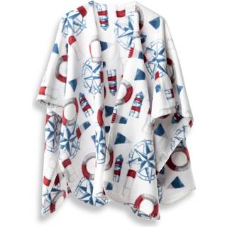 Lord Nelson Victory Fleeceponcho Kuling, Vit, 120x160 cm