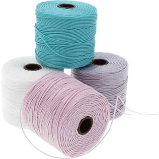 Beadsmith S -Lon #18 Nylon Cord - Tropical Mix - TEX210 -ledning. 5 mm Diameter 4 -Pack 77 yard Spools - Til strengning af perlerhækling Mikro -m