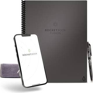 Rocketbook Fusion Smart genanvendelig notebook - Kalenderopgavelister og noteskabelonsider med 1 pilotfrixion pen & 1 mikrofiber klud inkluderet