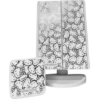 Impressions Vanity Hello Kitty Oplyste Makeup Spejle Bundle Supercute Trifold og Compact Spejl med LED-lys Forst?rrelse Touch Screen Rejsetilbeh?