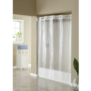 Hookless fuld l?ngde 2-i-1 klorfri diamant Peva Broesforh?ng med flex-on ringe til nem installation 71 """" X 74 """" Vandafvisende let installation