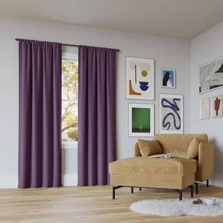 Sun Zero Rianna Theatre Grade Extreme 100% Blackout Rod Pocket Curtain Panel 40 """" X 84 """" Amethyst lilla