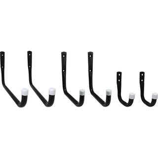Shepherd Hardware 8088E Heavy Duty Steel Garage Opbevaring/Assorterede Utility Hooks 6 Pack Black