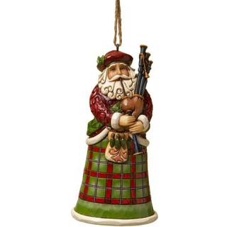 Jim Shore Heartwood Creek Scottish Santa Stone harpiks h?ngende ornament 4.75 jul